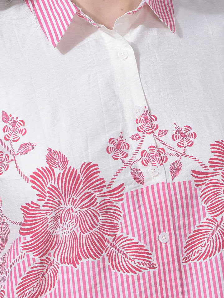 Pink Floral Print Shirt