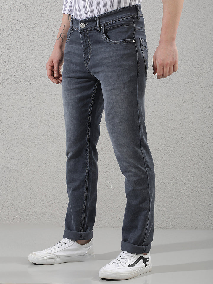 Tailored Ash Grey Straight Jeans