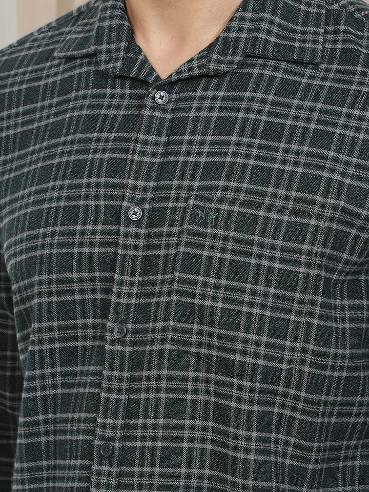 Green Checked 100% cotton Shirt