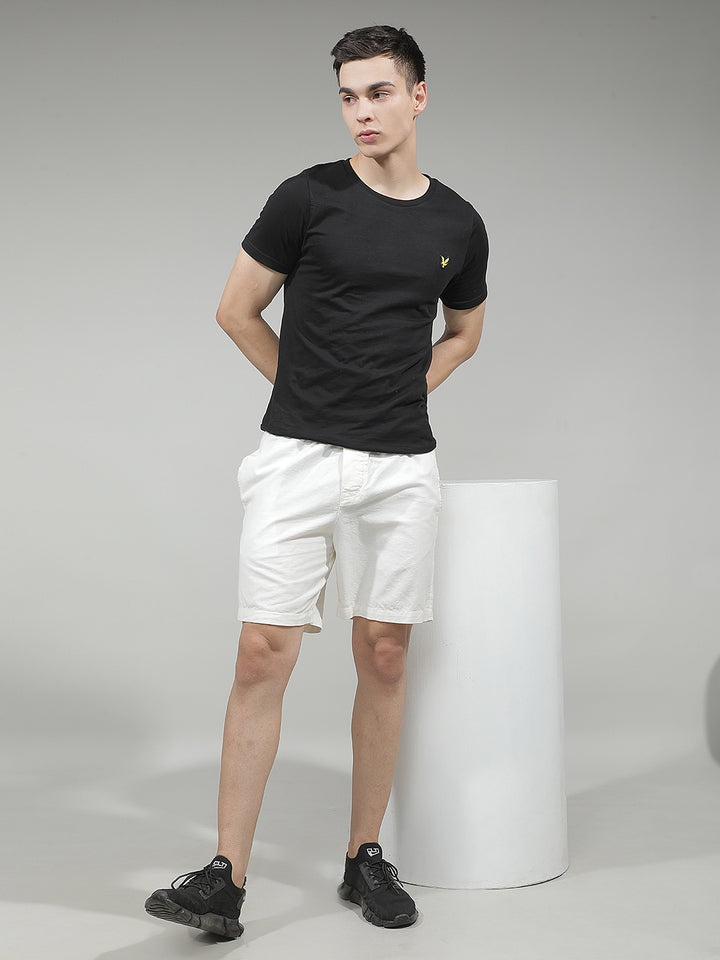 Tailored Crisp White Linen Shorts