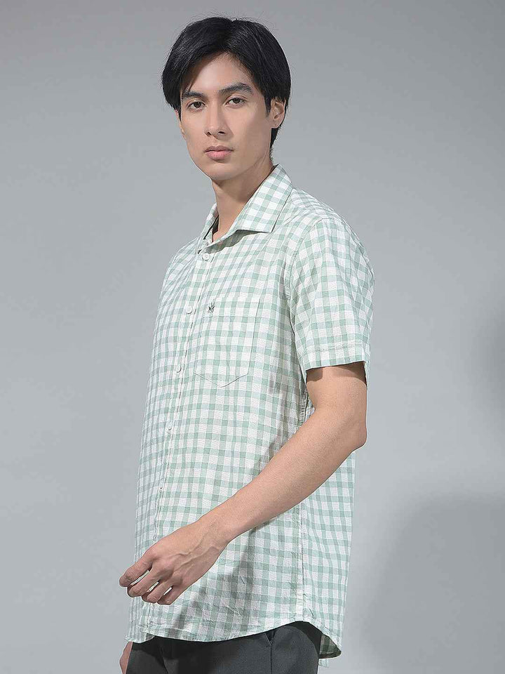 Green Checked 100% Cotton Shirt