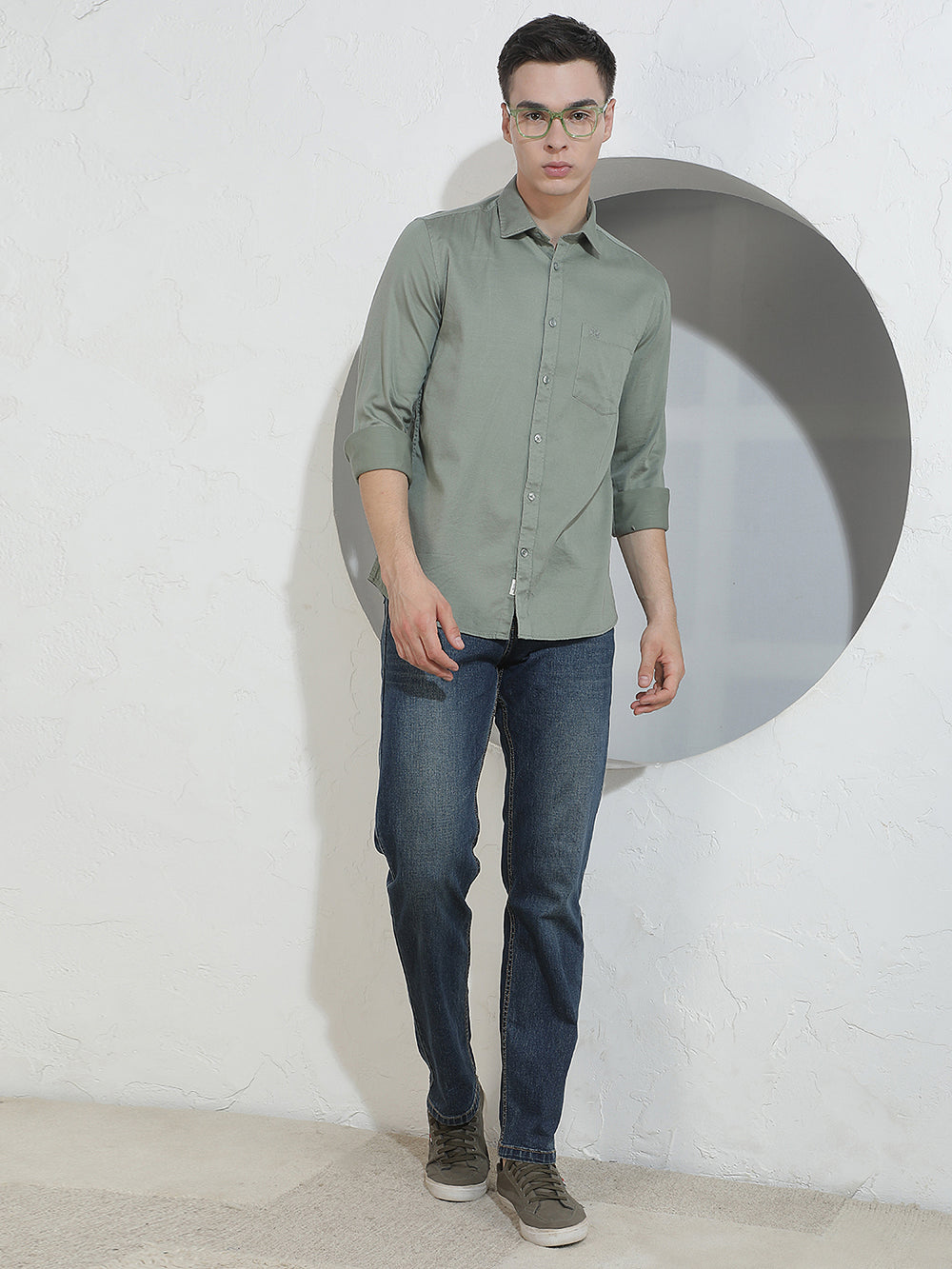 Structured Olive Emerald Green Shirt