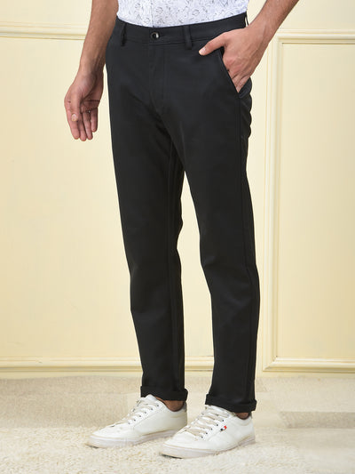 Pure Edge Black Printed Trousers