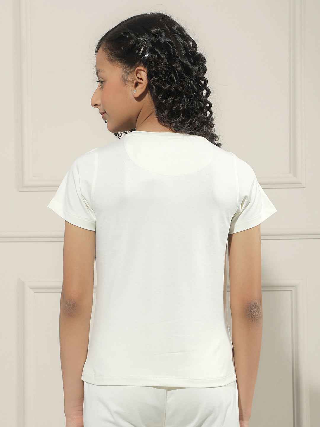 Off White Graphic Print Crop T-Shirt
