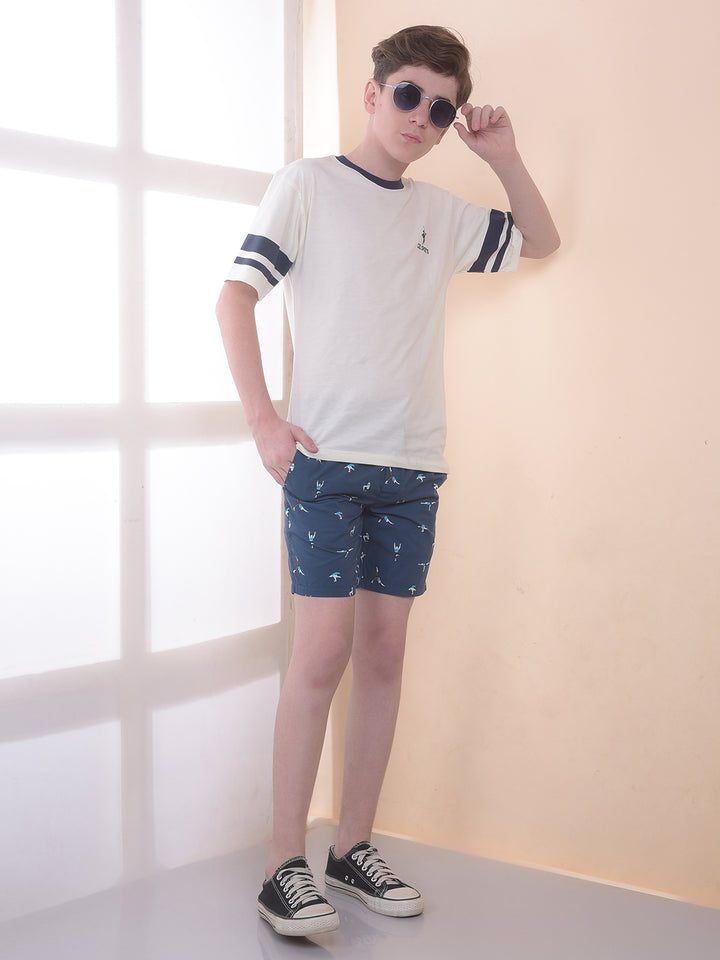 Navy Blue 100% Cotton Printed Boxers