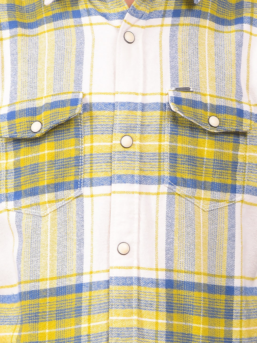 Yellow Checked 100% Cotton Shirt