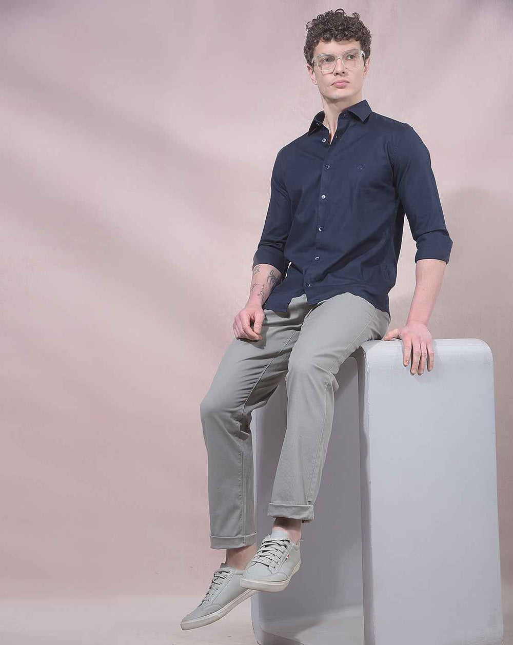 Sleek Navy Comfortable Casual Shirt