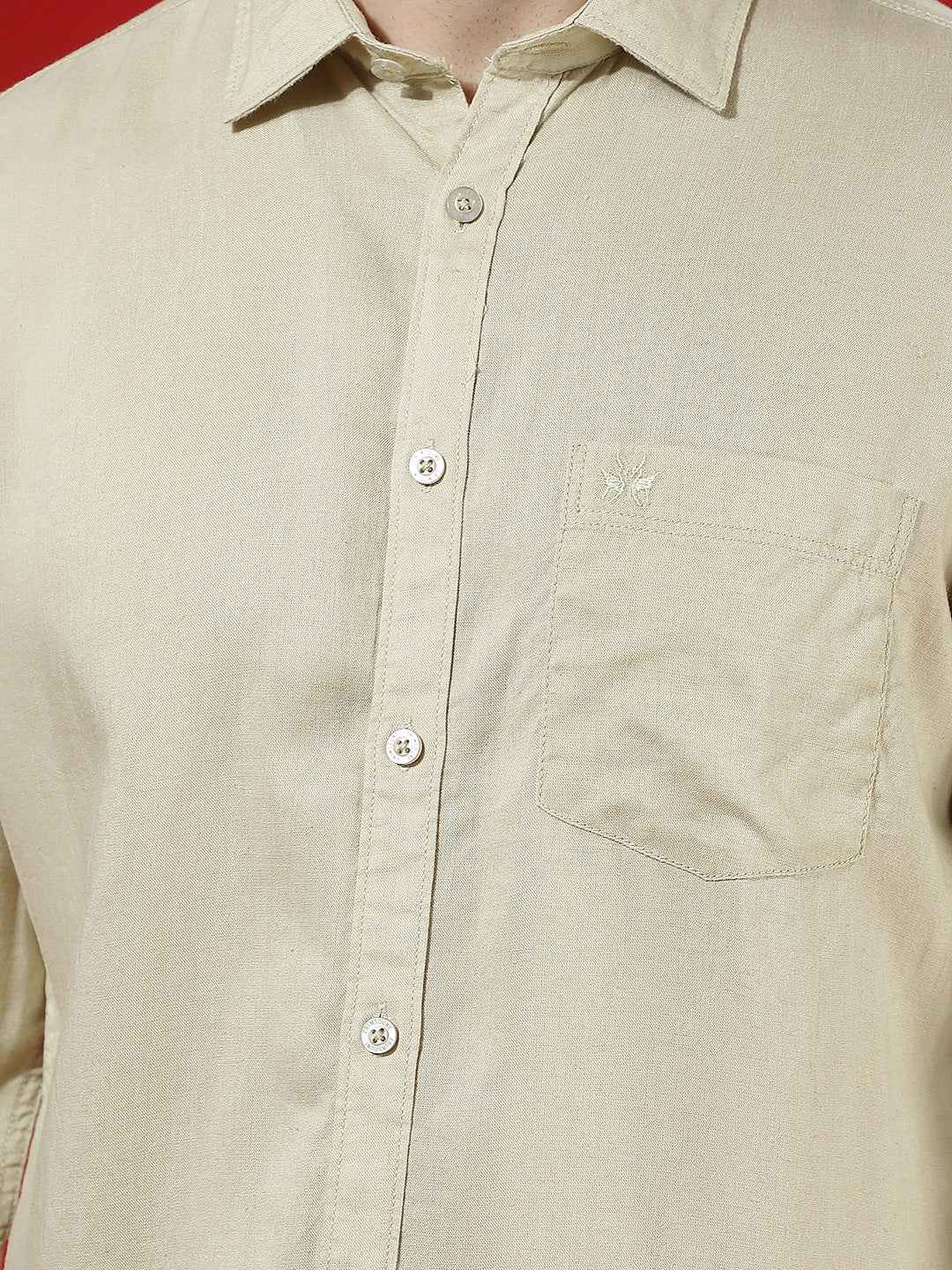 Green Minimal Linen Shirt