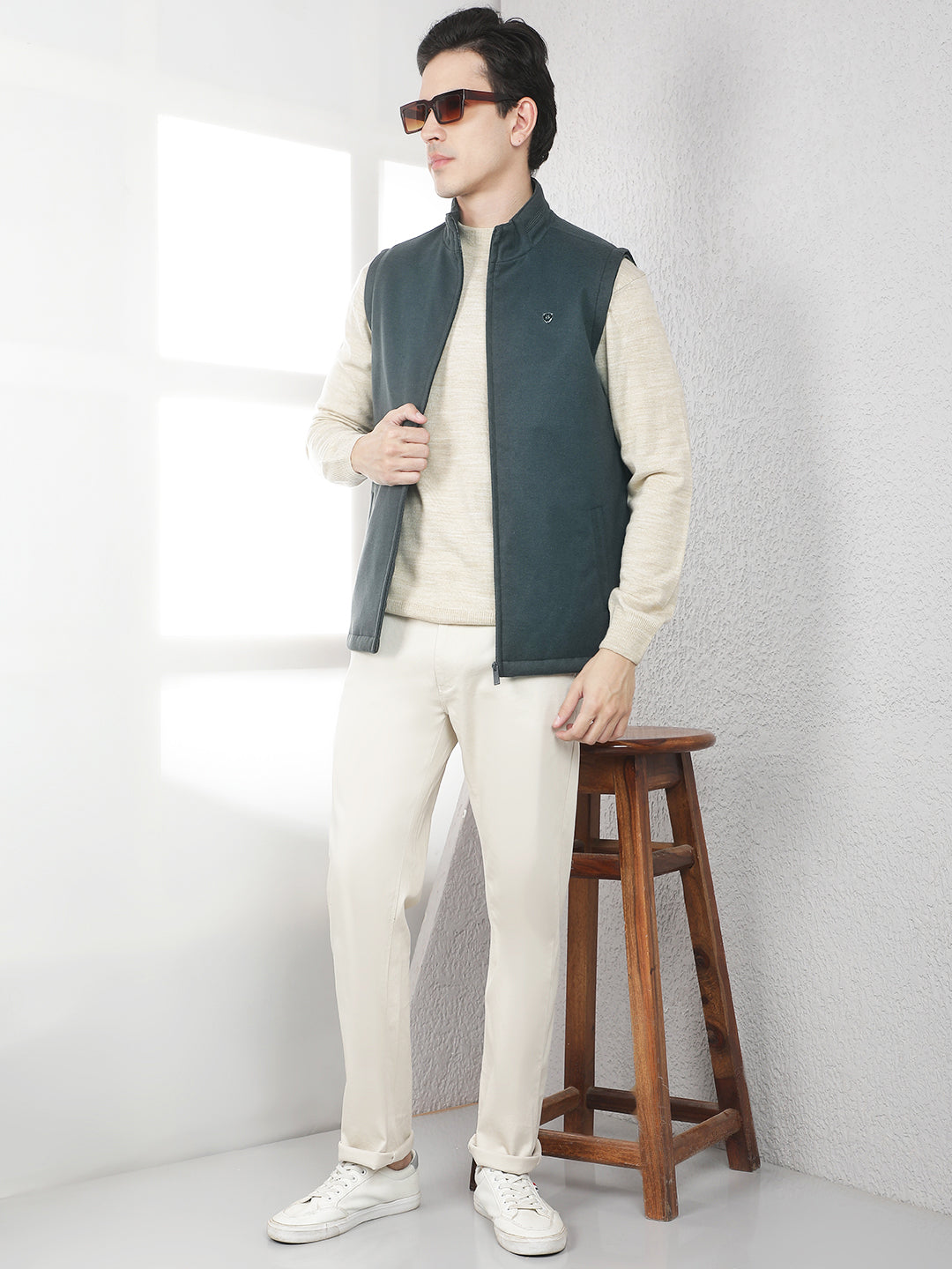 Teal Green Sleeveless Jacket
