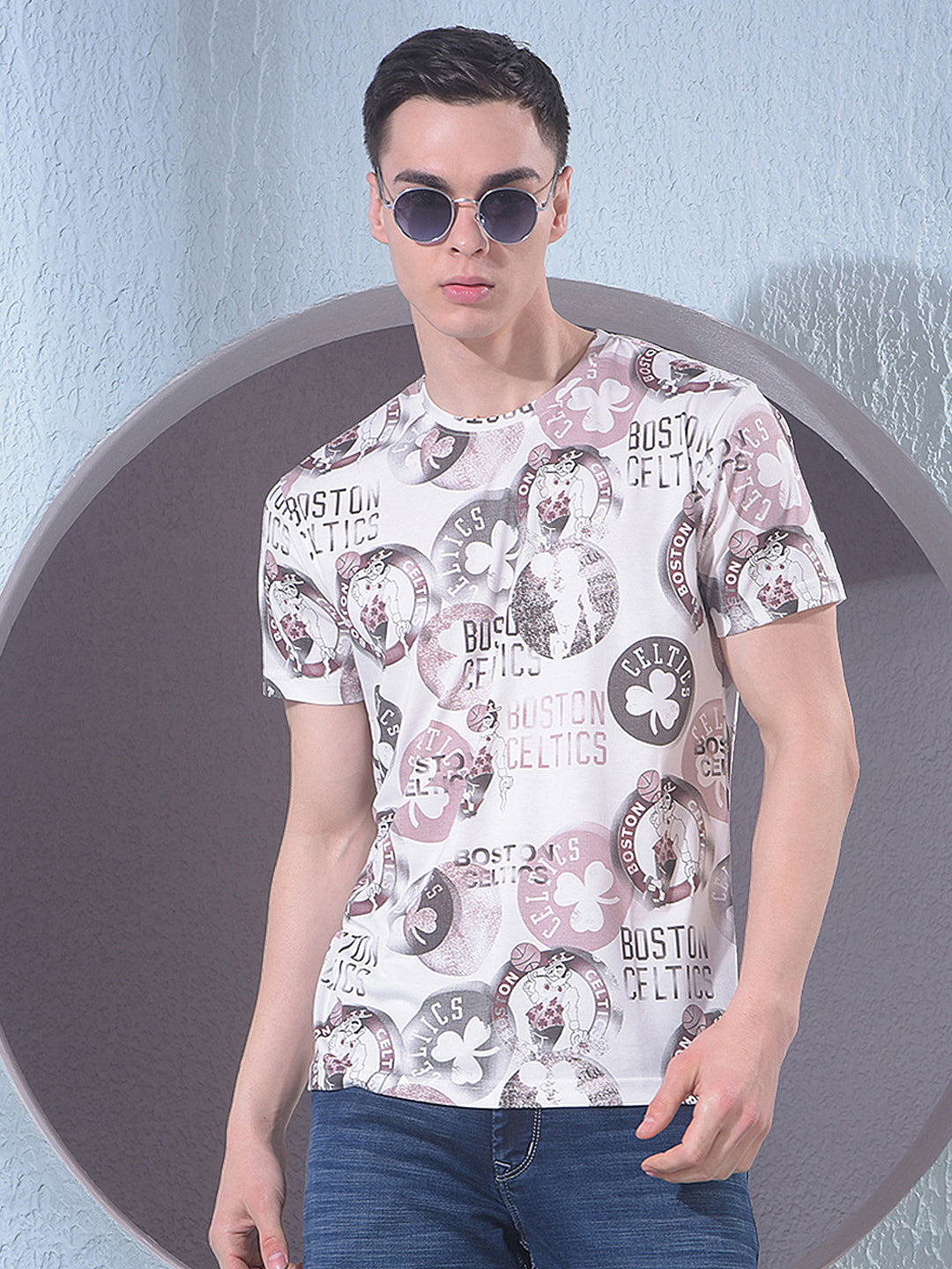 Purple Graphic Print T-Shirt