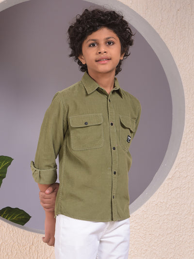 Green 100% Cotton Corduory Shirt