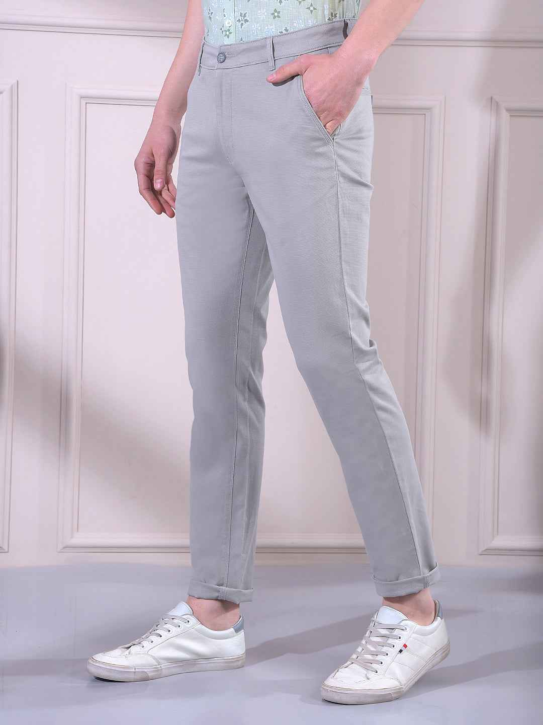 Grey Chinos Trousers