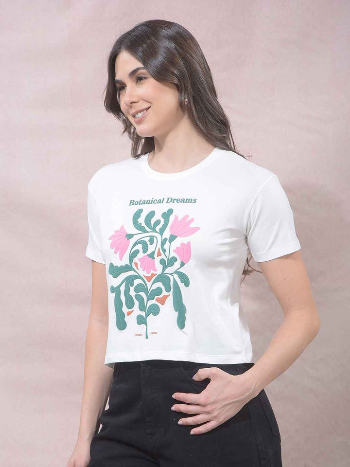 White Graphic Print T-Shirt