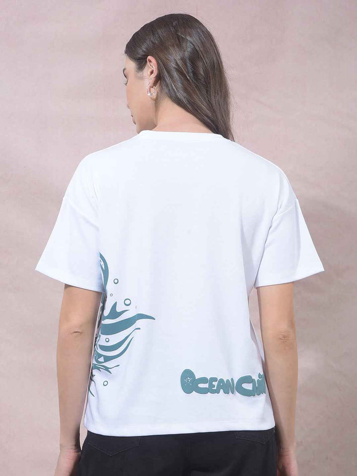 White Graphic Print T-Shirt
