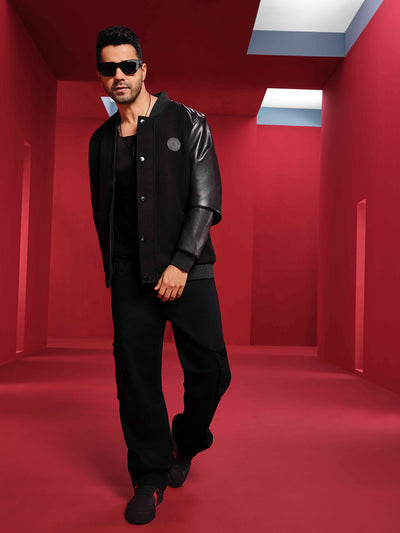 Sleek Urban Varsity Shacket-Men Shackets-Crimsoune Club