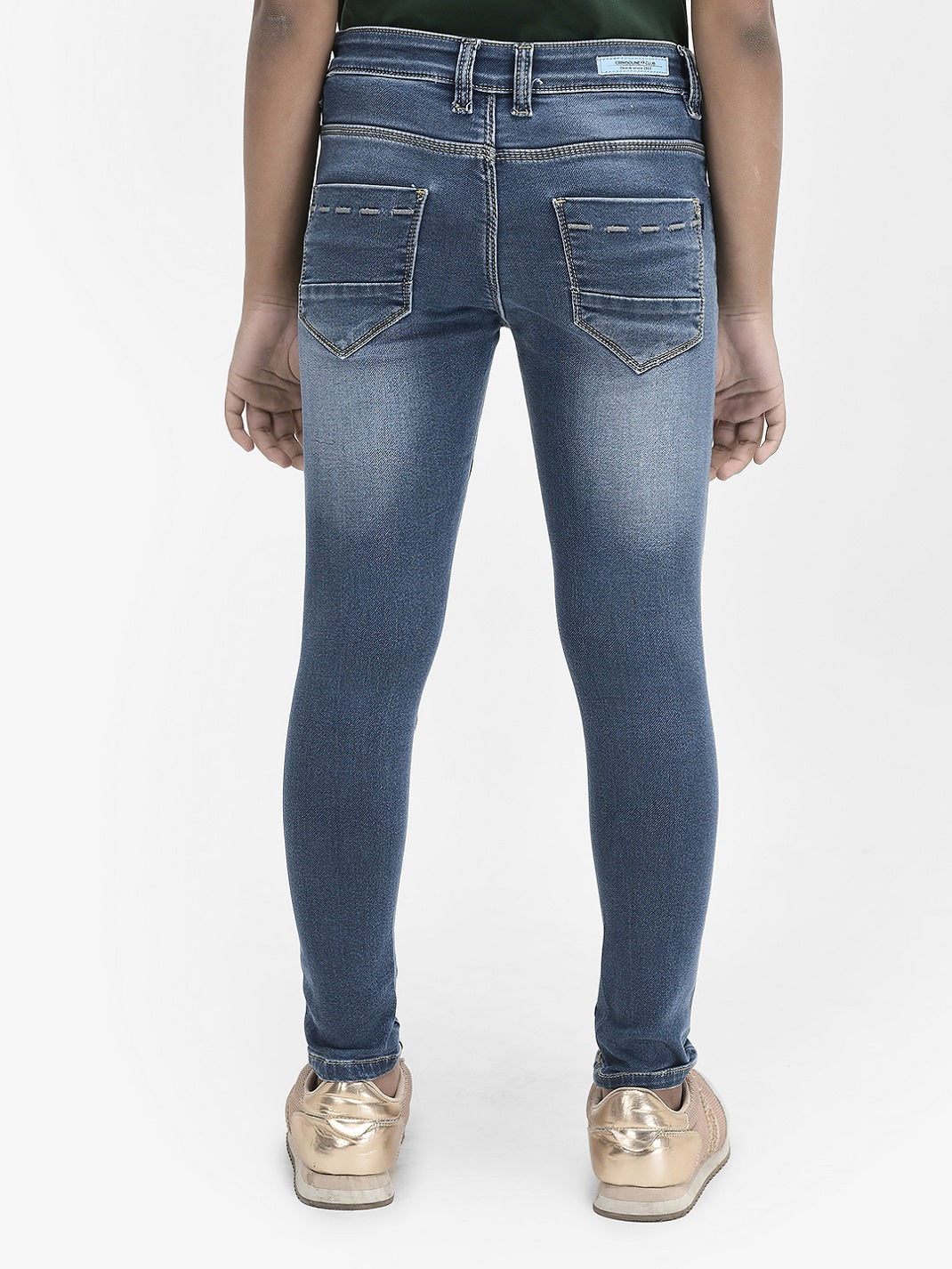 Blue Skinny Jeans-Girls Jeans-Crimsoune Club