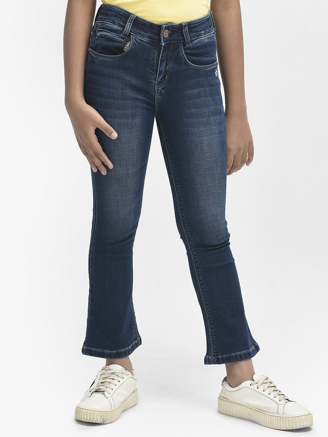 Blue Bootcut Jeans-Girls Jeans-Crimsoune Club