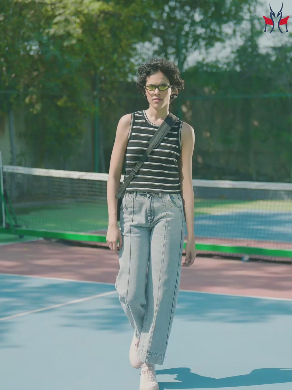 Black Horizontal Stripes 100% Cotton Sleeveless Top