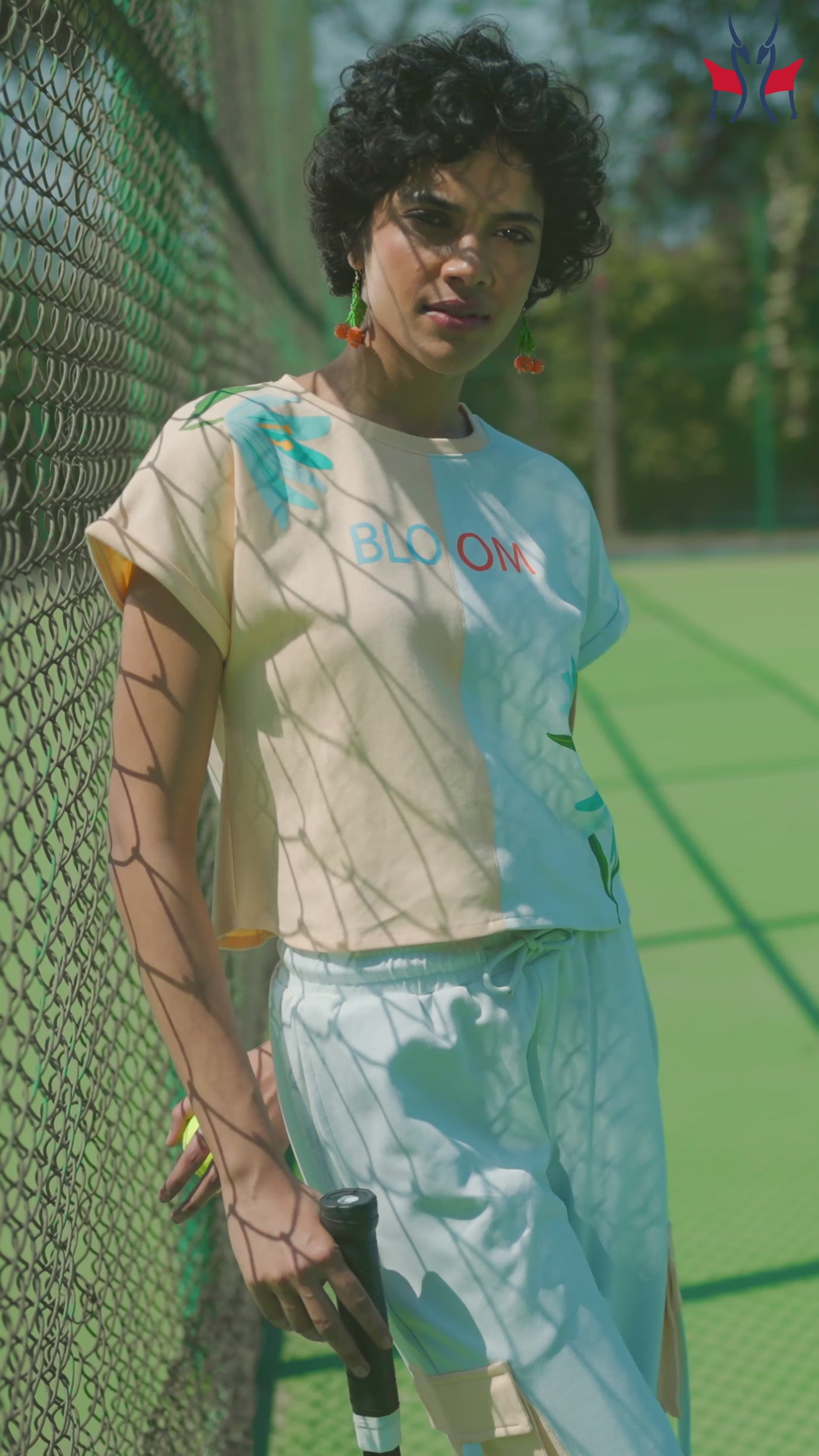 Women's Blue Color-Blocked T-Shirt