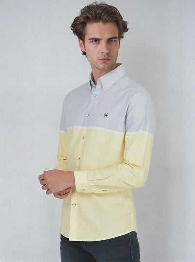Yellow Colour-Blocked Shirt