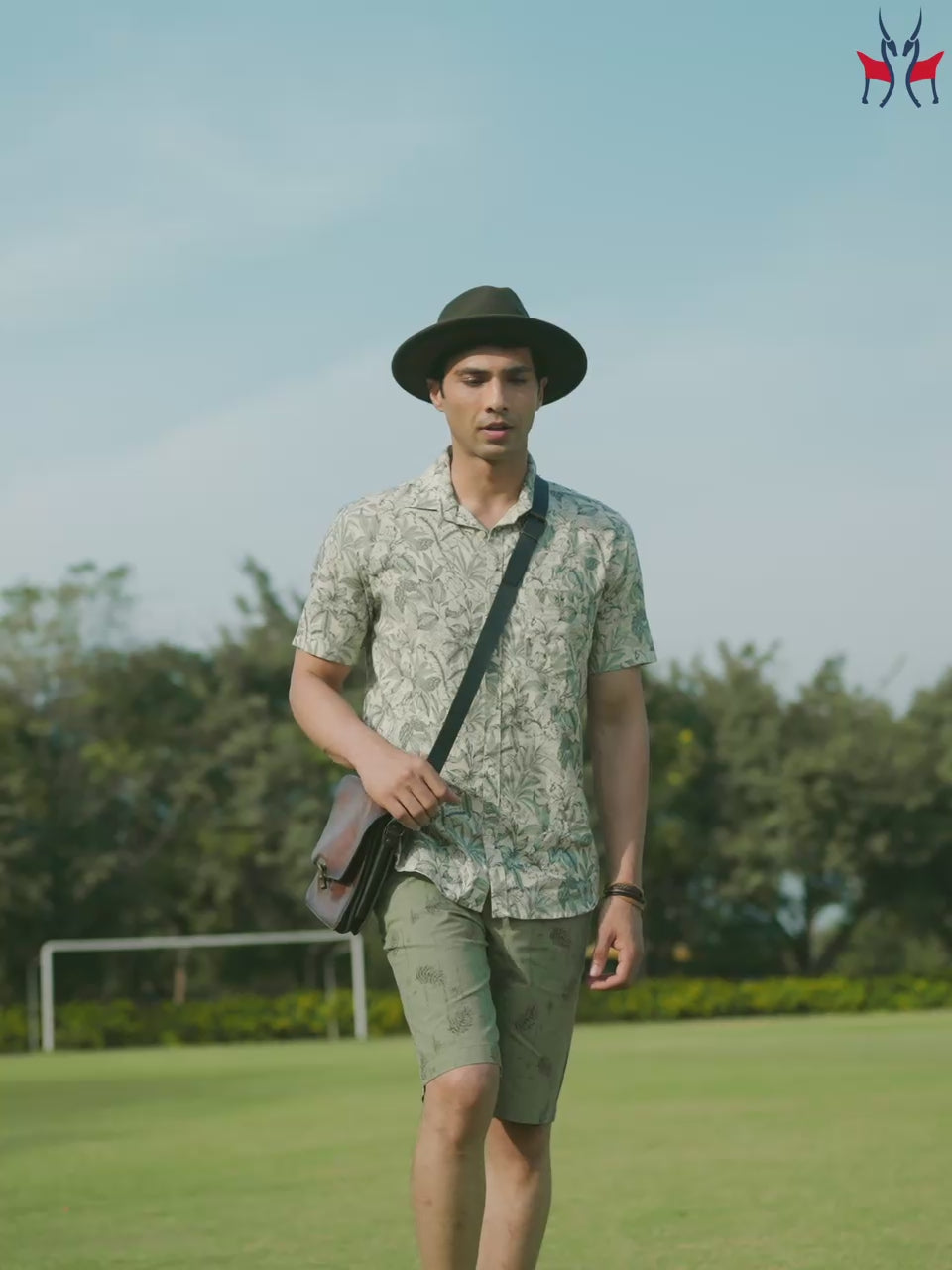 Green Floral Printed Linen Shirt