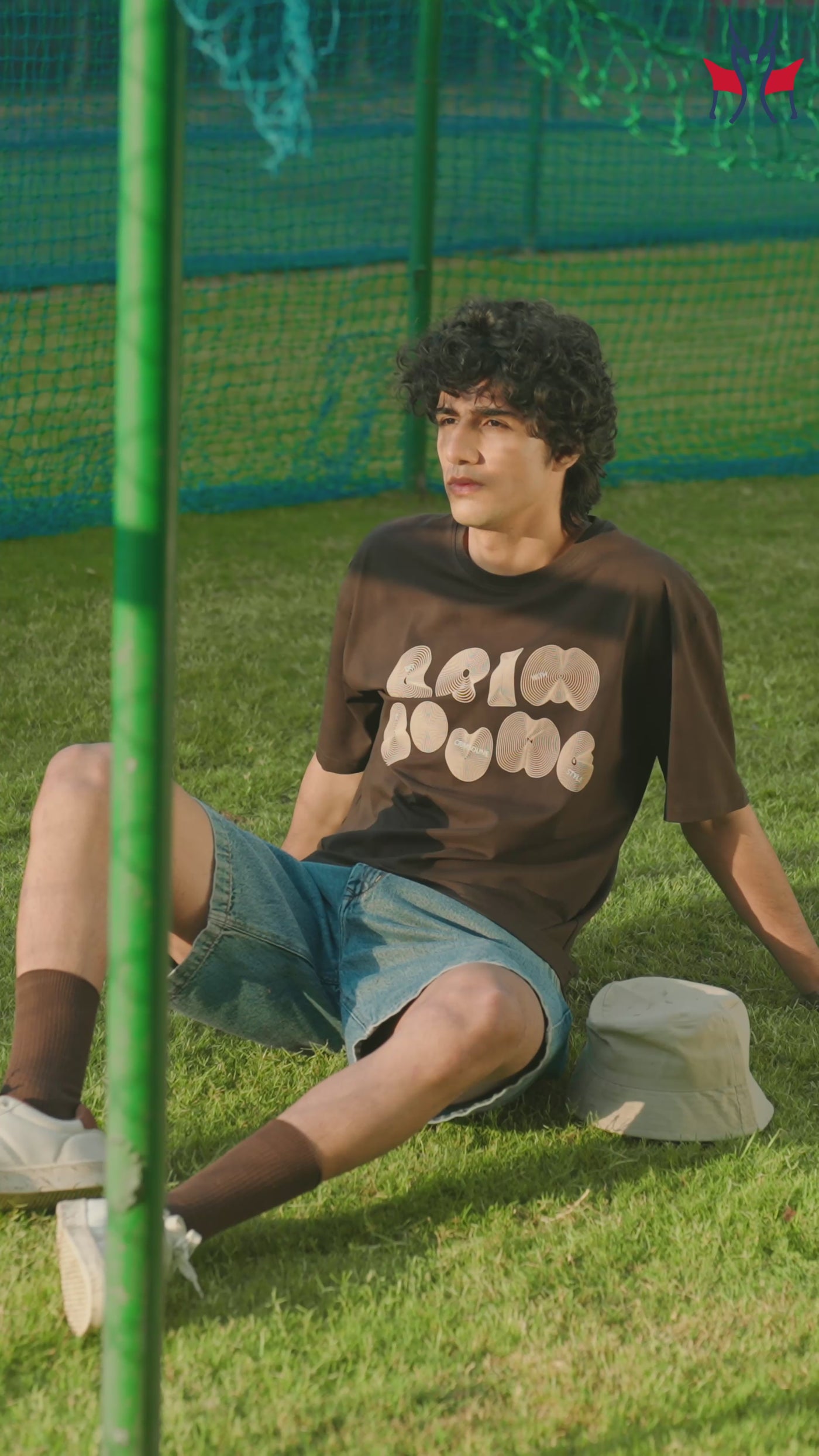 Men's Brown Printed Oversized T-Shirt