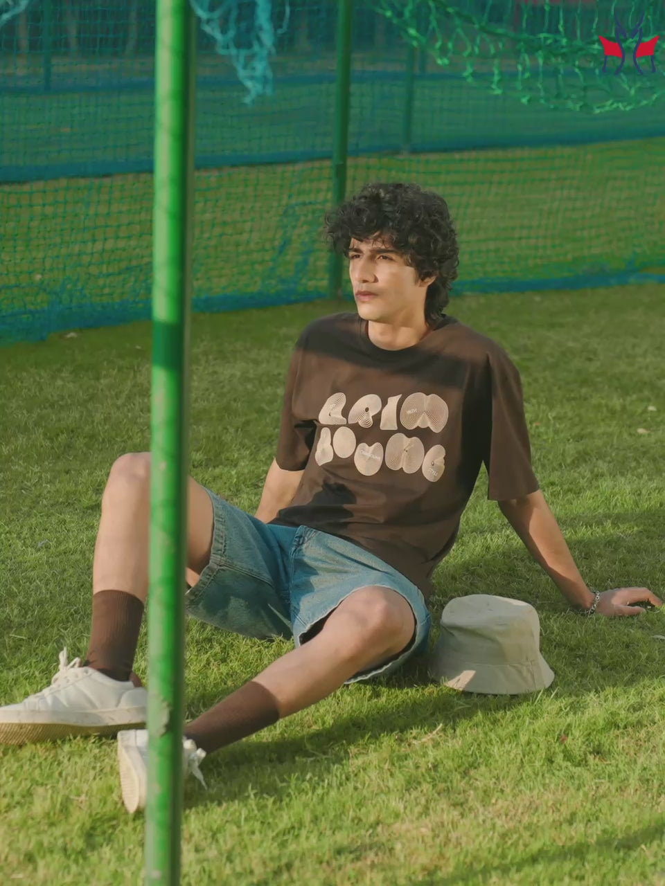 Brown Printed Oversized T-Shirt