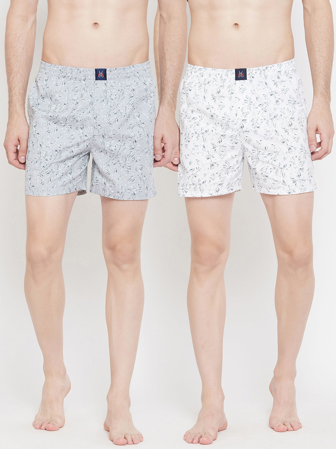 Grey & White Printed boxers - Men Boxers