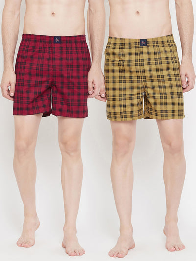 Red & Yellow Checked boxers - Men Boxers