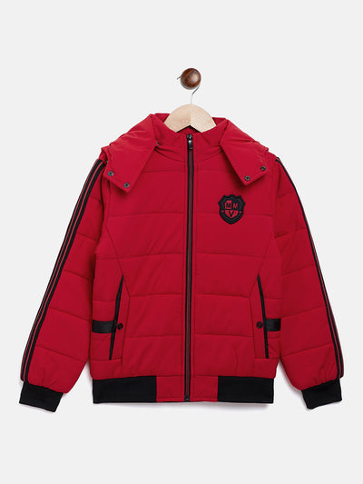 Red Detachable Hood Jacket - Boys Jacket