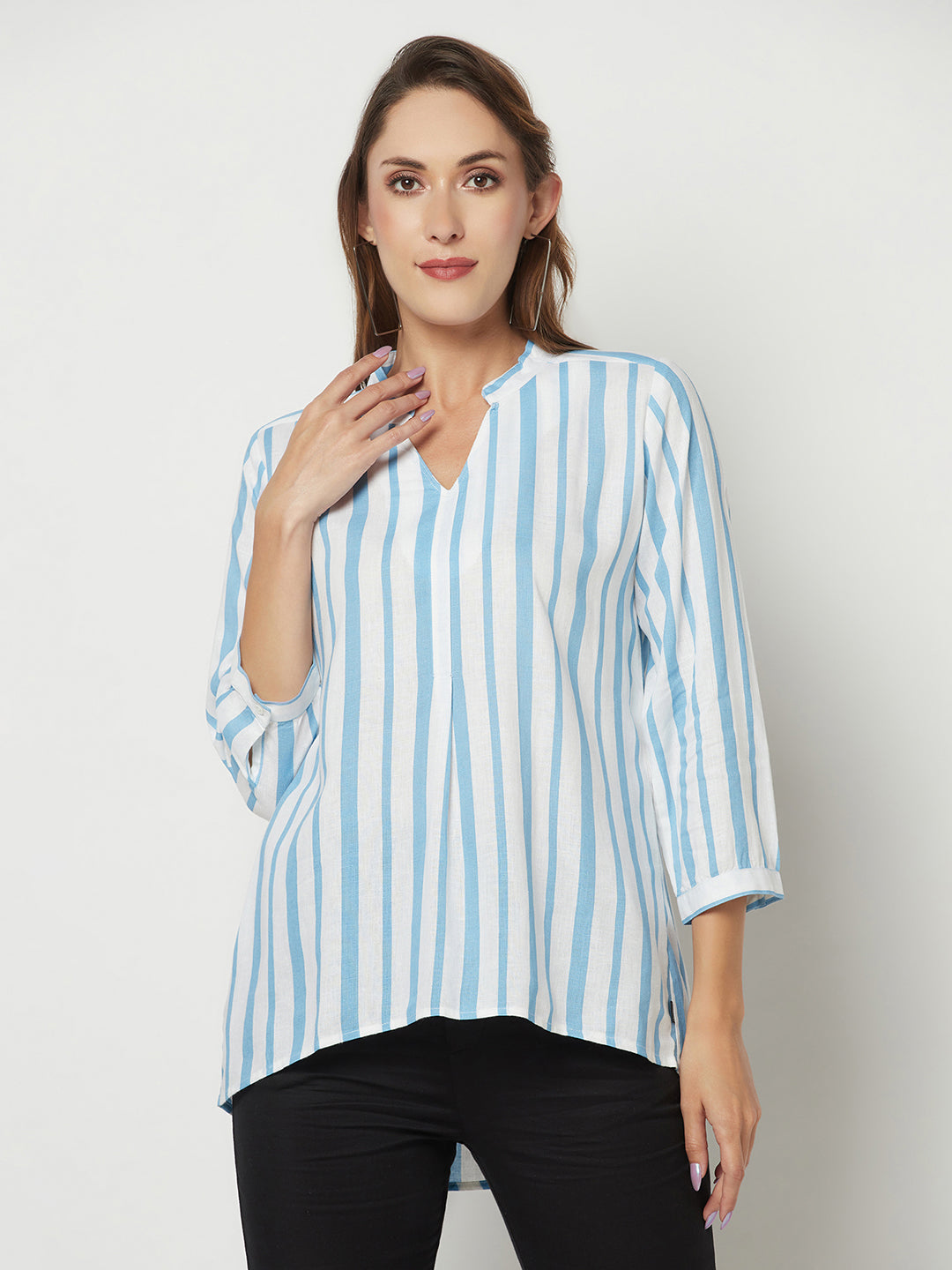  Blue Striped Top