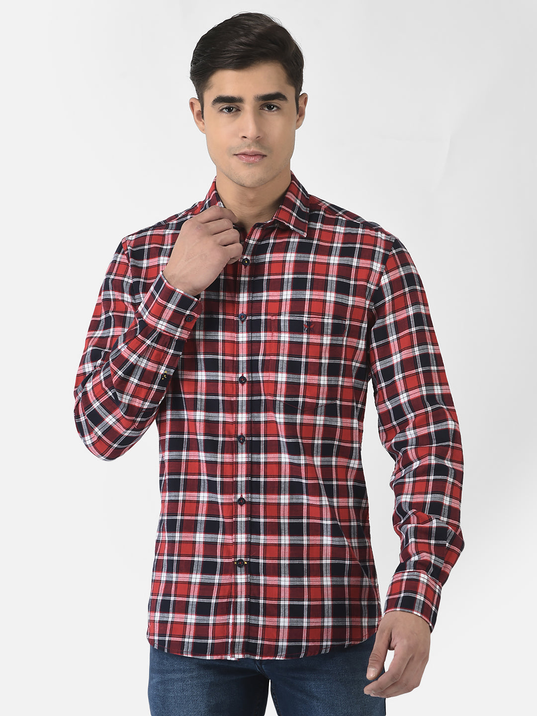  Red Shirt in Tartan Checks 