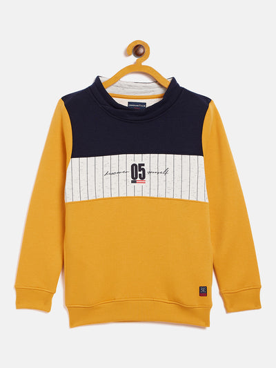 Yellow Colorblocked Sweatshirt - Boys Sweatshirts