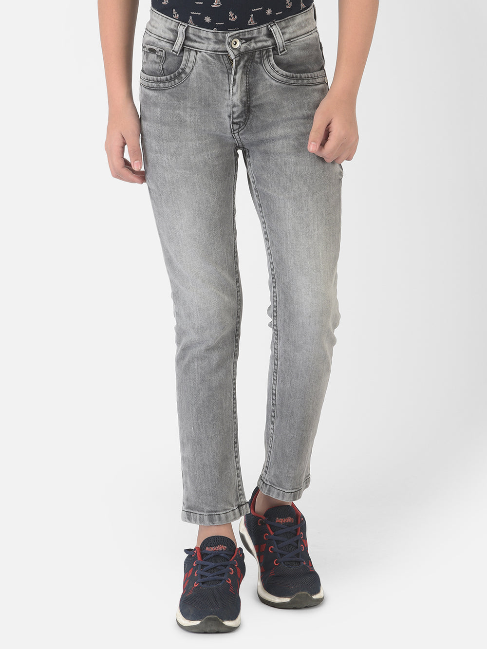 Grey Light Faded Jeans - Boys Jeans