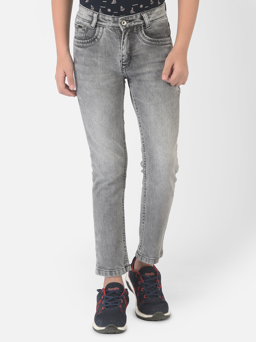 Grey Light Faded Jeans - Boys Jeans