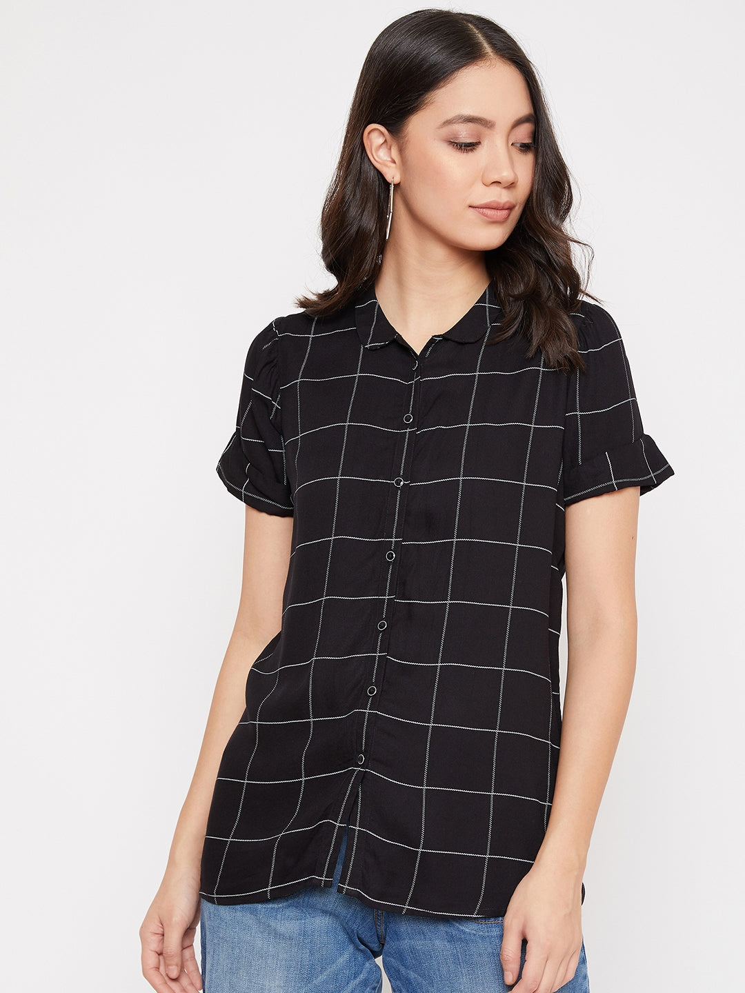 Black and White Checked Shirt - Women Shirts