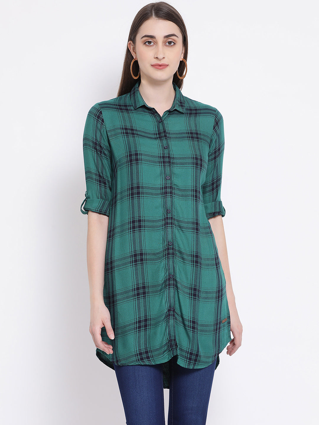 Checked Button up Shirt - Women Shirts