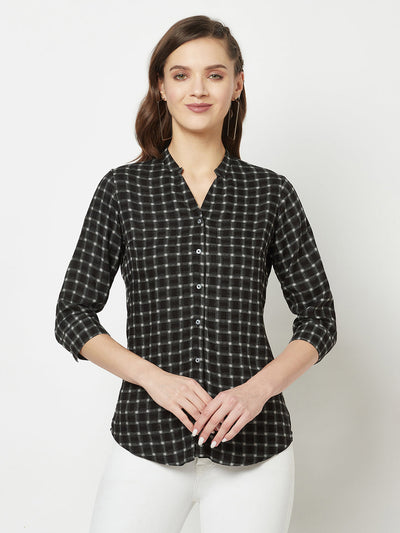  Black Dot-Checked Shirt 