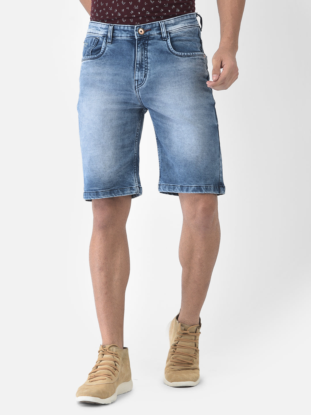 Heavy Fade Denim Shorts - Men Shorts