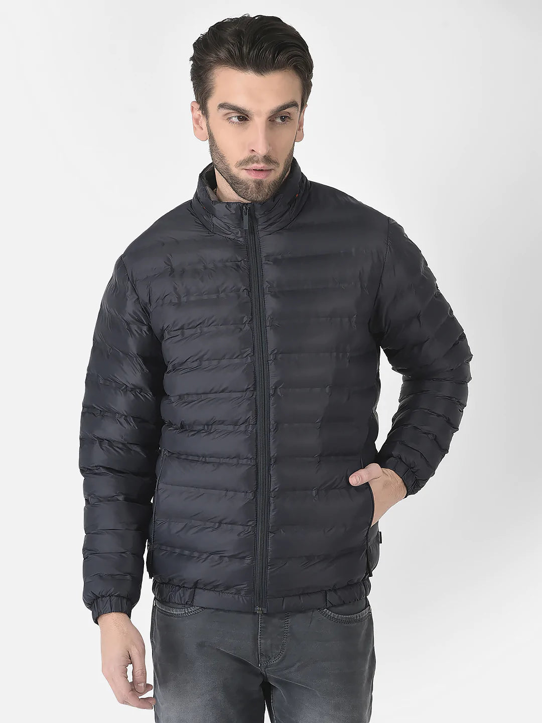  Navy Blue Light Quilted Jacket 