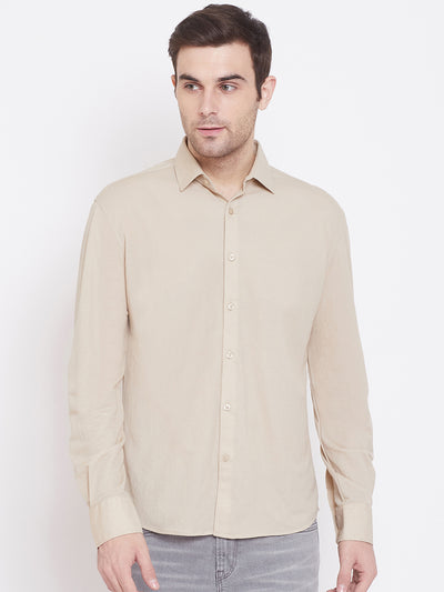 Beige Formal Shirt - Men Shirts