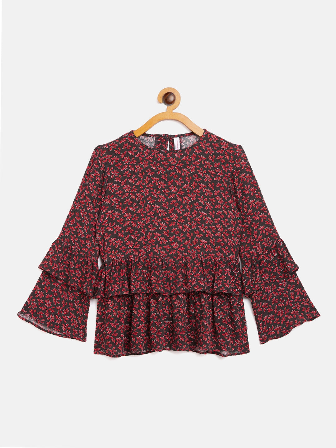 Printed Layered Top - Girls Tops