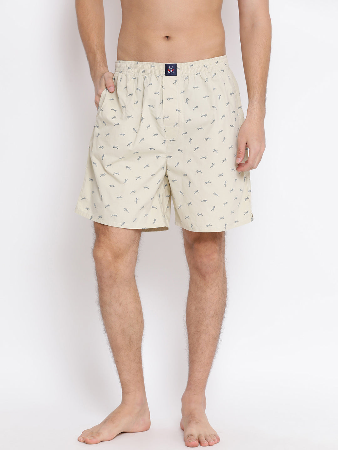 Cream Printed Boxers - Men Boxers