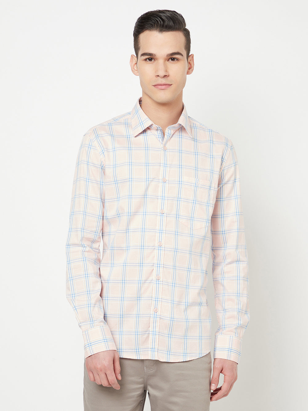 Pink Checked Shirt - Men Shirts