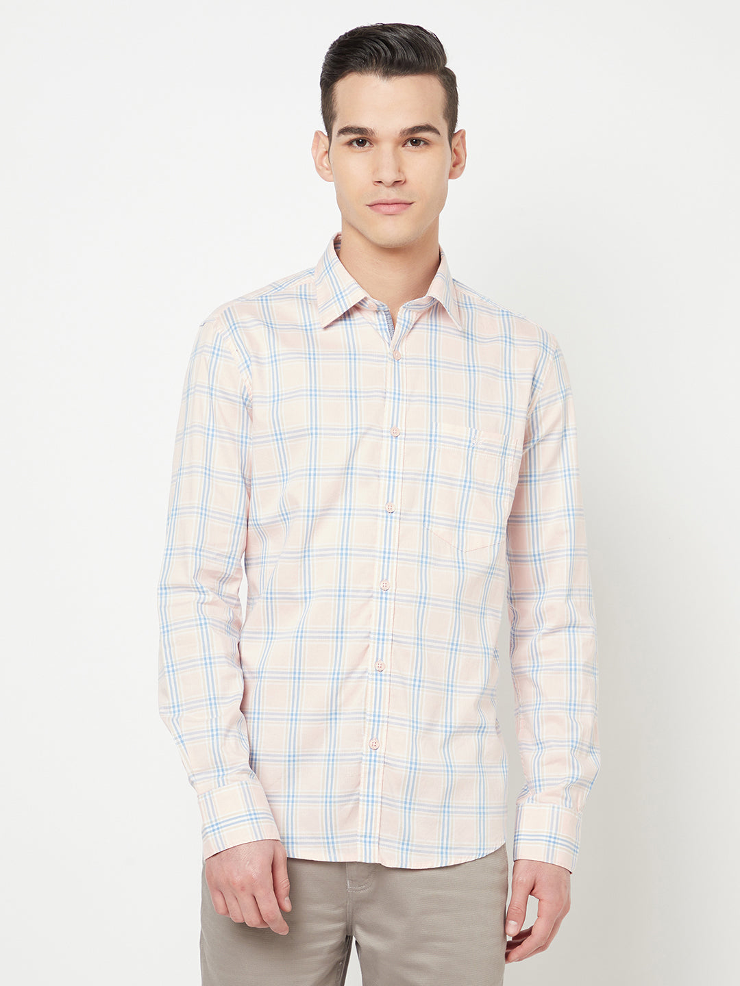 Pink Checked Shirt - Men Shirts