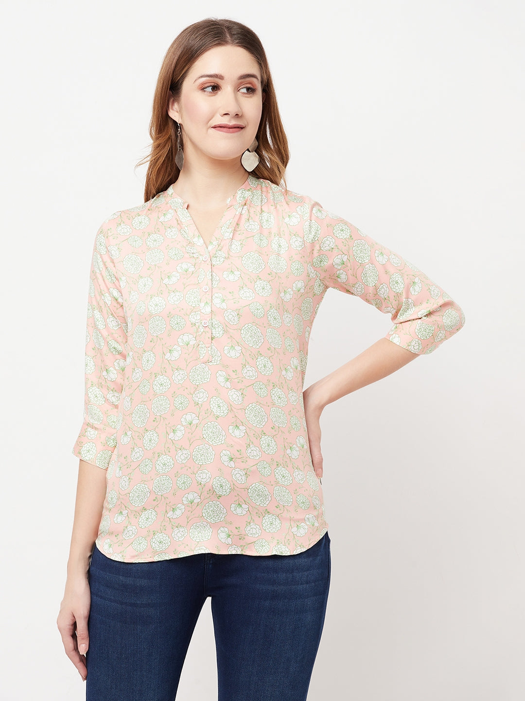 Pink Floral Printed Top - Women Tops