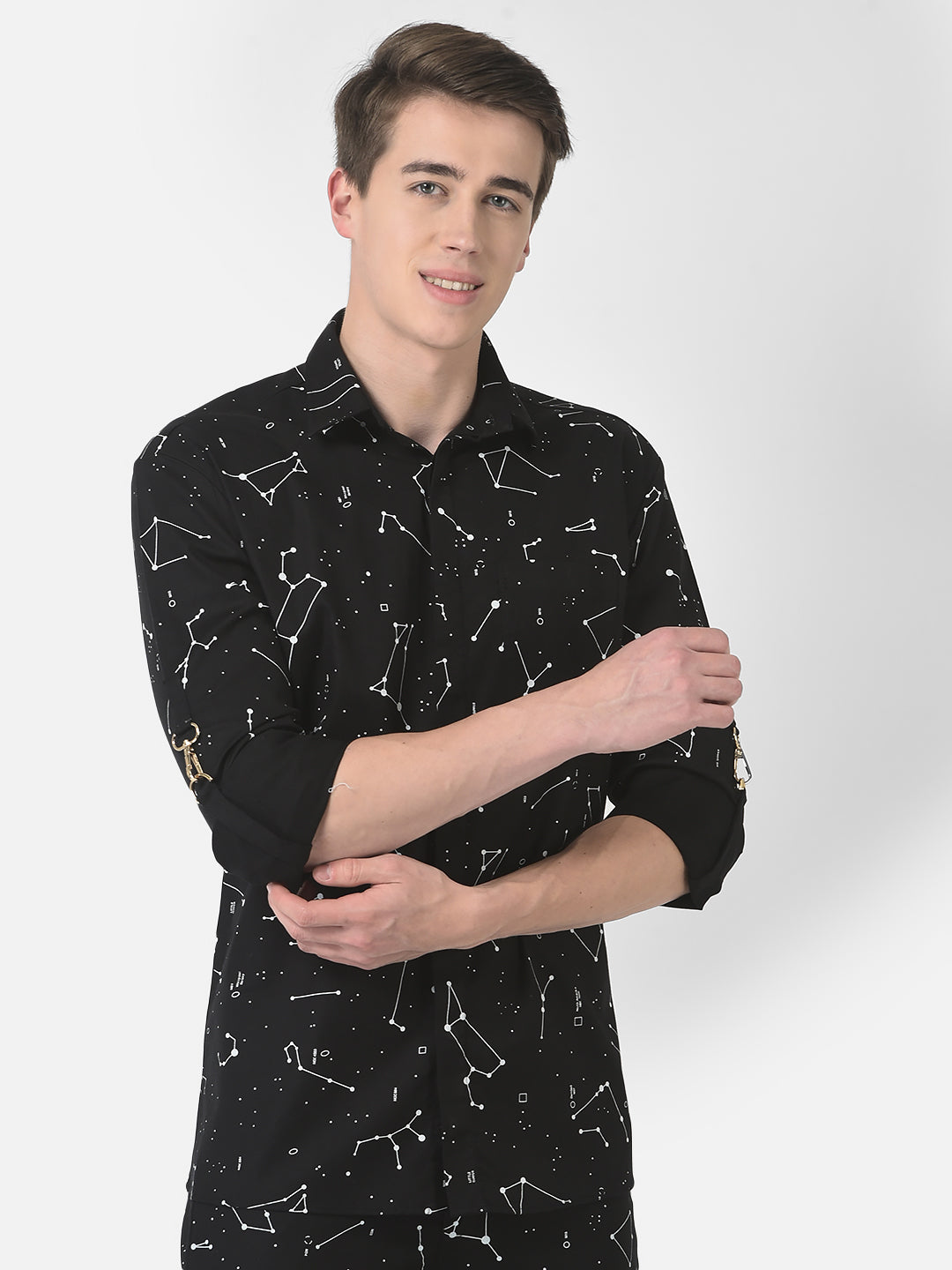 Black Constellation Shirt-Men Shirts-Crimsoune Club