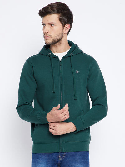 Green Hooded Sweatshirt - Men Sweatshirts