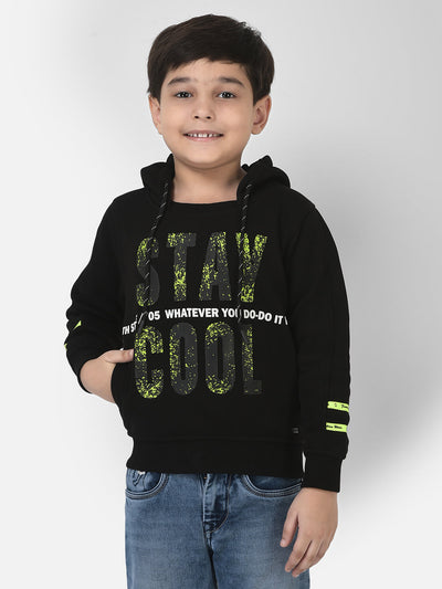 Black Sweatshirt with Graphic Typography