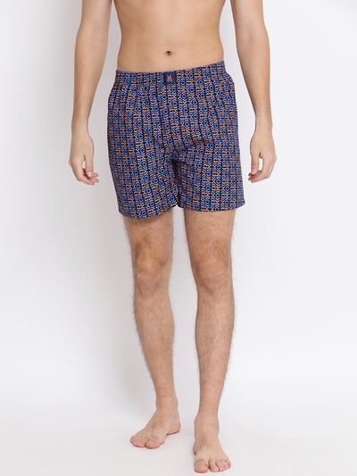 Blue Printed Boxer - Men Boxers